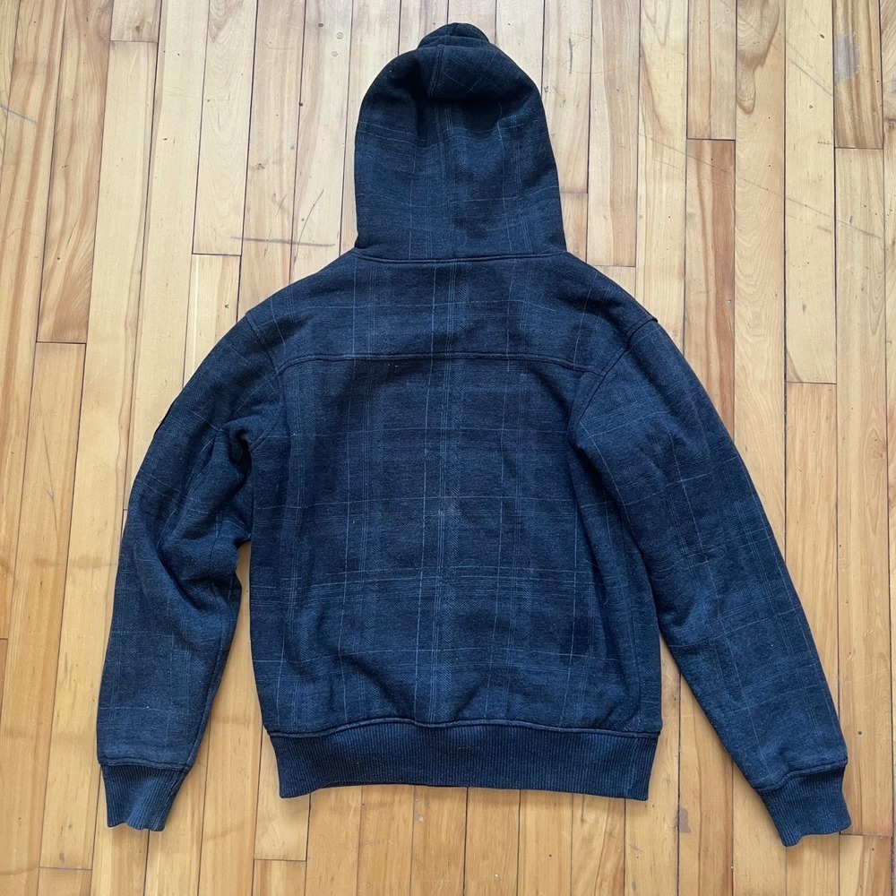 FOX Racing Mens Plaid Lined Hoodie Jacket Full Zip Sherpa Lined M - Picture 2 of 10